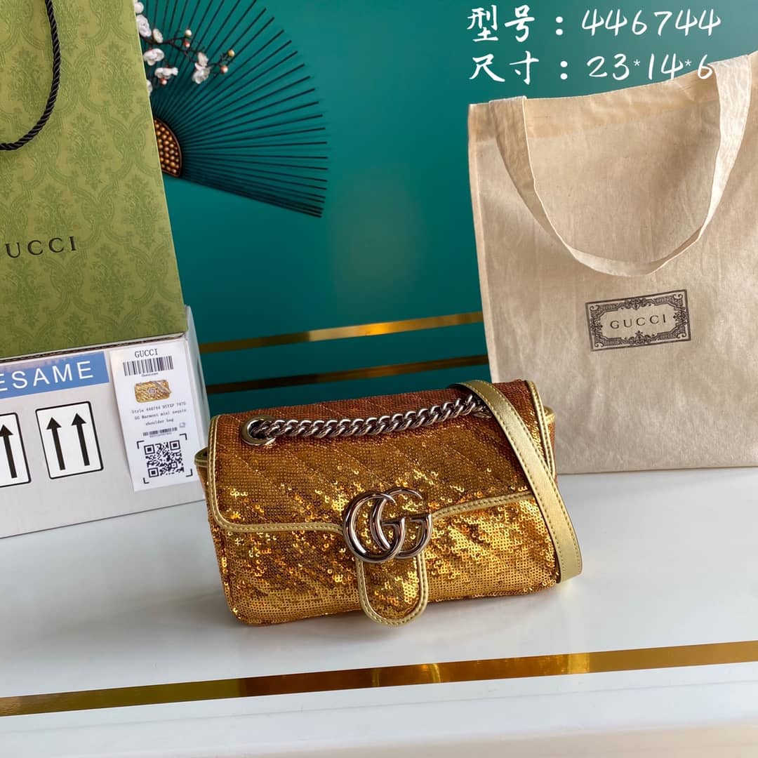 Best Replica Gucci Marmont GG Matelasse Leather Mini Shoulder Bag Replica 446744 - Colareps