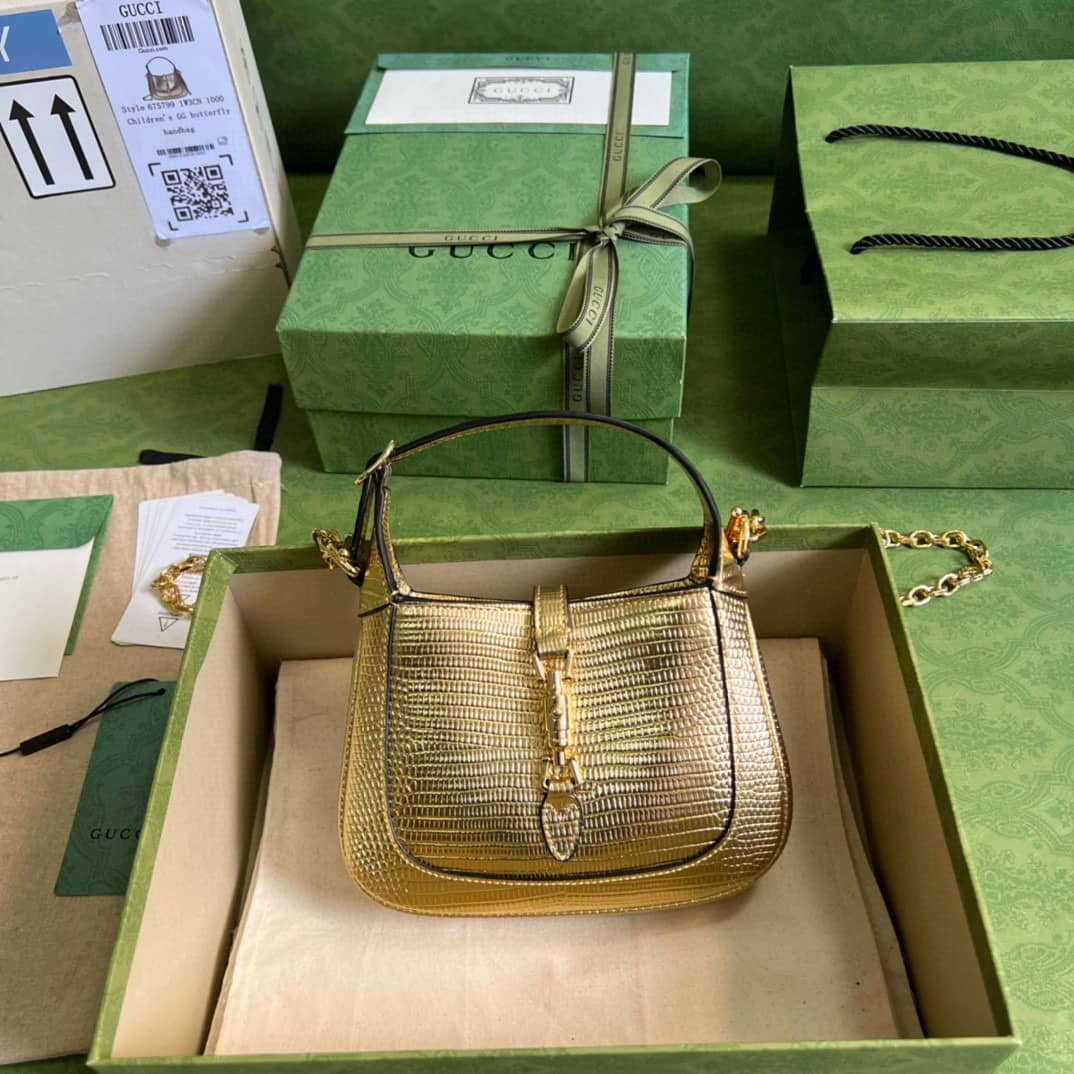 Best Replica Gucci Jackie 1961 Mini Shoulder Bag Gold Leather 675799 Replica - Colareps