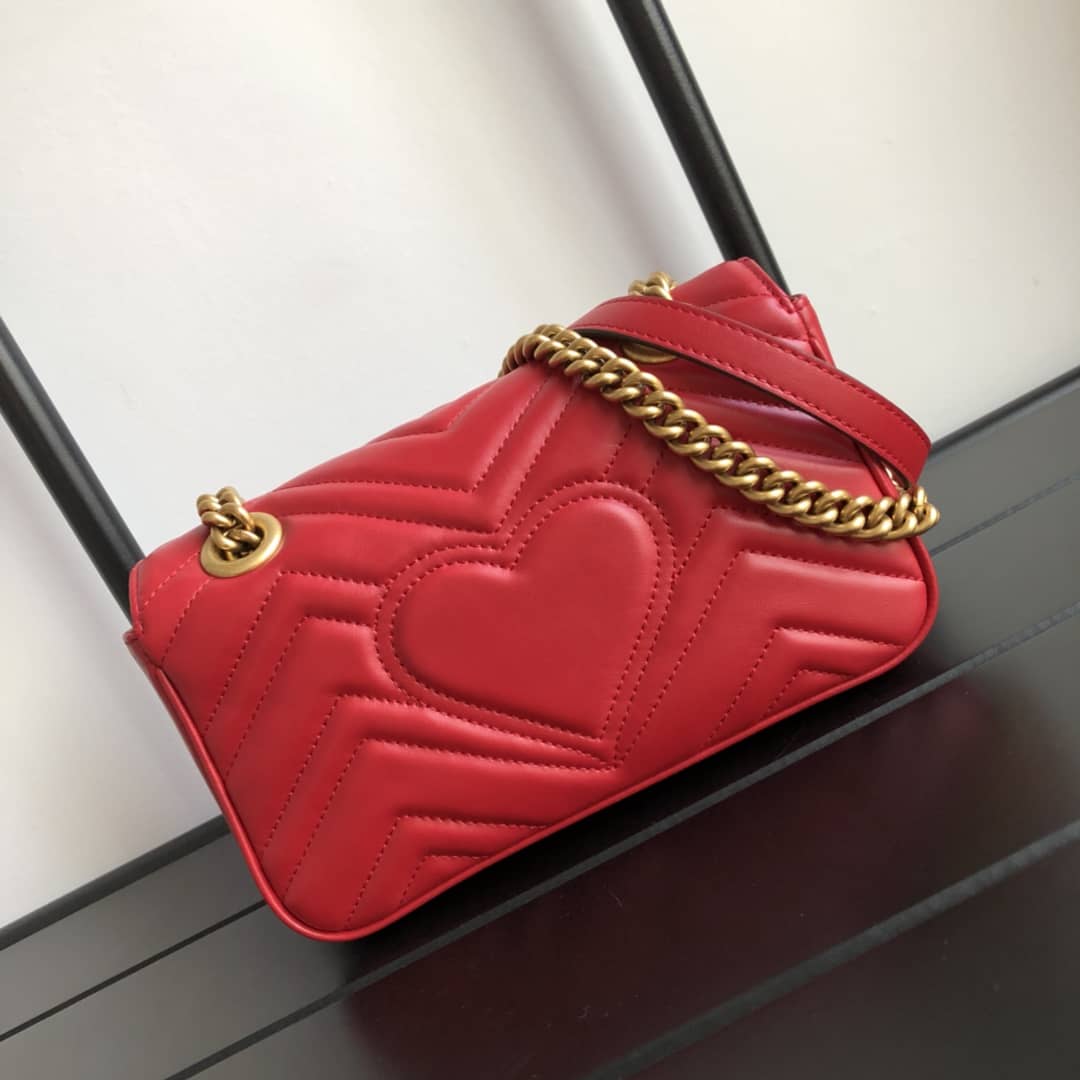 Best Replica Gucci GG Marmont Mini Matelasse Shoulder Bag Replica Red 446744 - Colareps