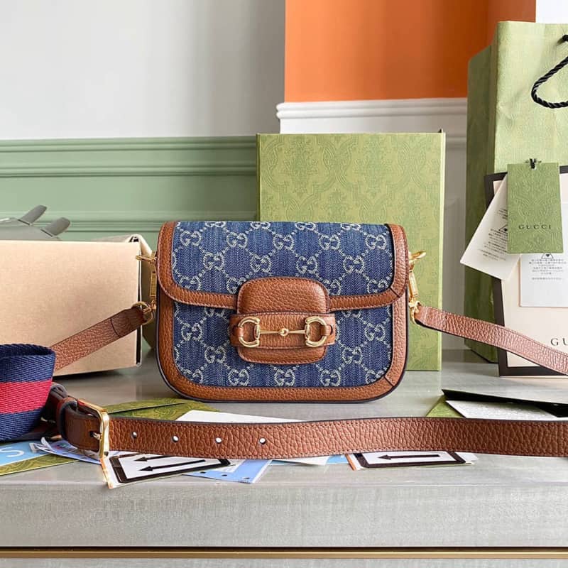 Best Replica Gucci Horsebit 1955 Mini Bag Replica Blue 658574 - Colareps