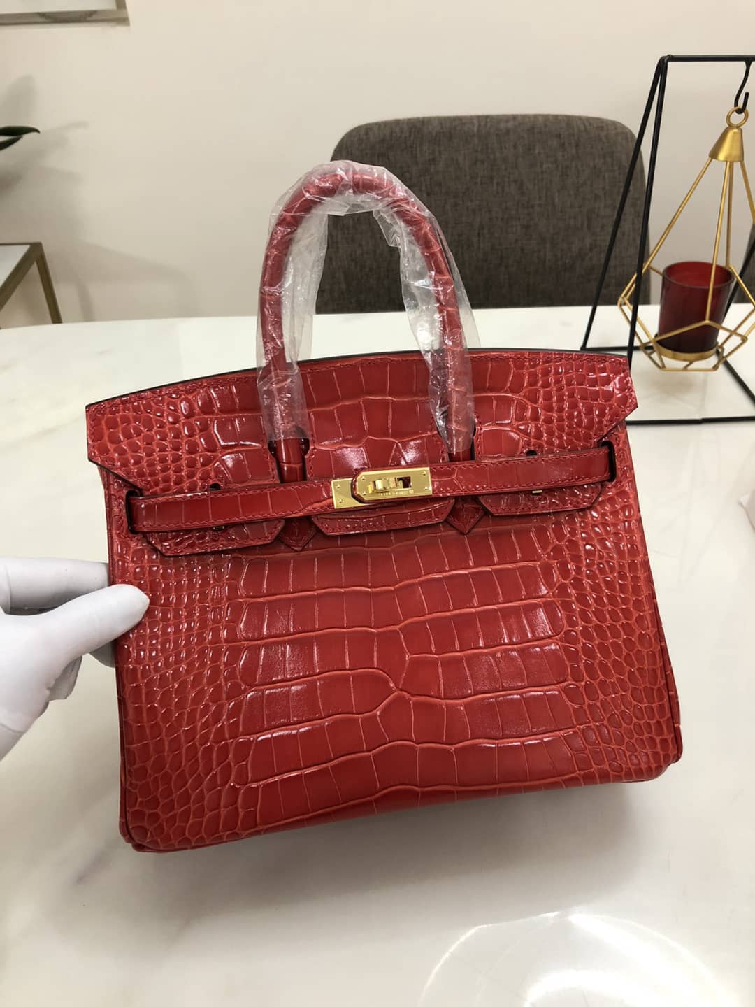 Best Replica Hermes Birkin 25CM Crocodile Shiny Replica Bag - Colareps