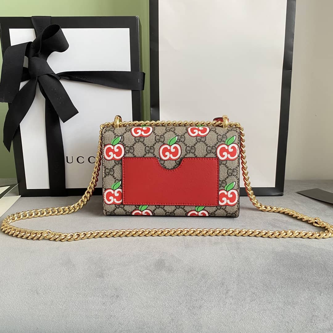 Best Replica Gucci Padlock Small GG Chain Shoulder Bag Replica Red 409487 - Colareps