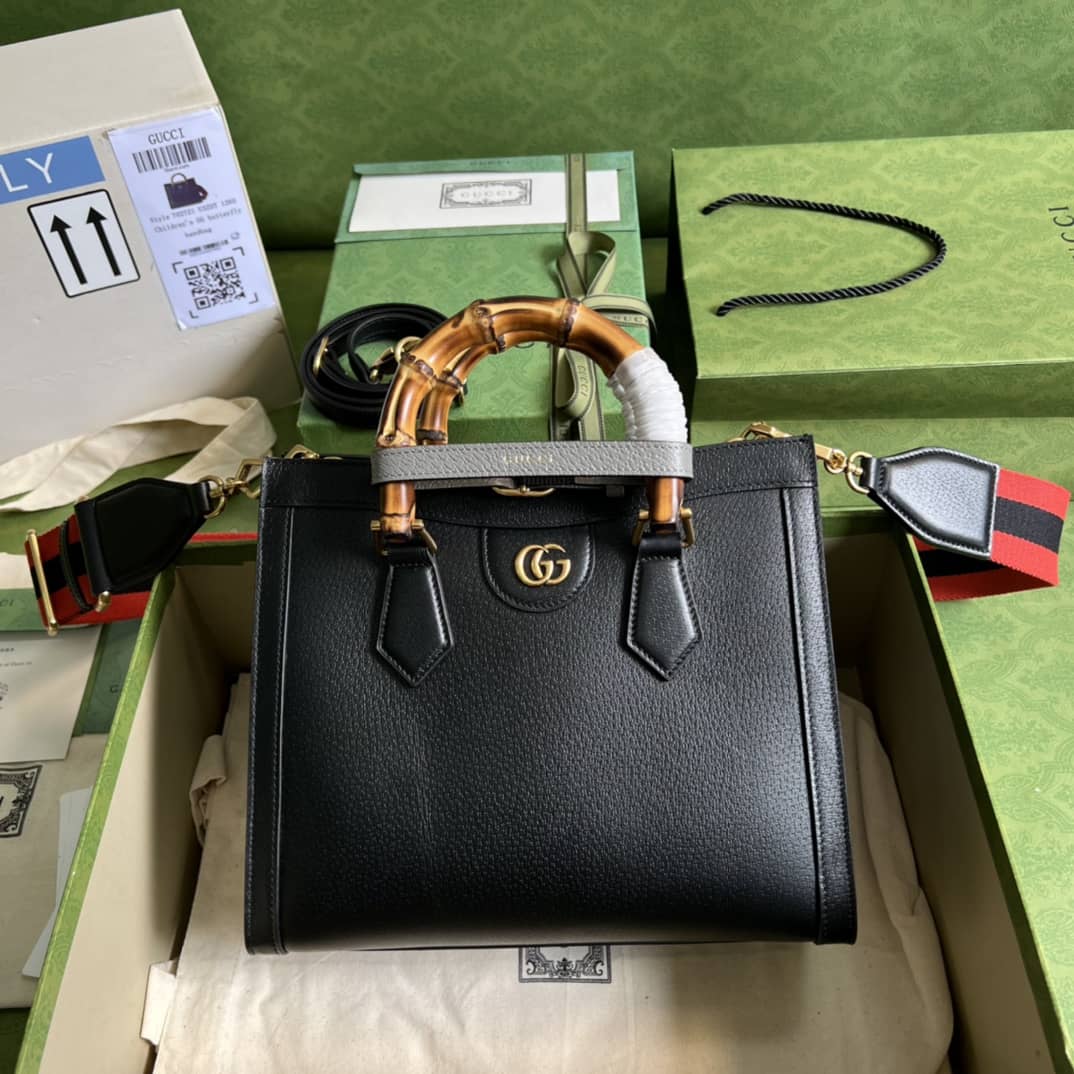 Best Replica Gucci Diana Small Tote Black 702721 Replica Bag - Colareps