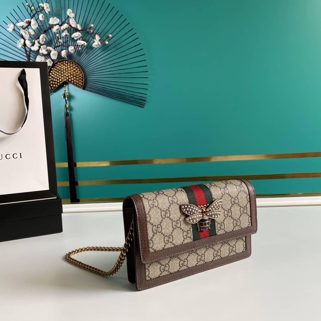 Best Replica Gucci Queen Margaret GG Shoulder Bag Mini Chain Wallet Replica 476079 - Colareps