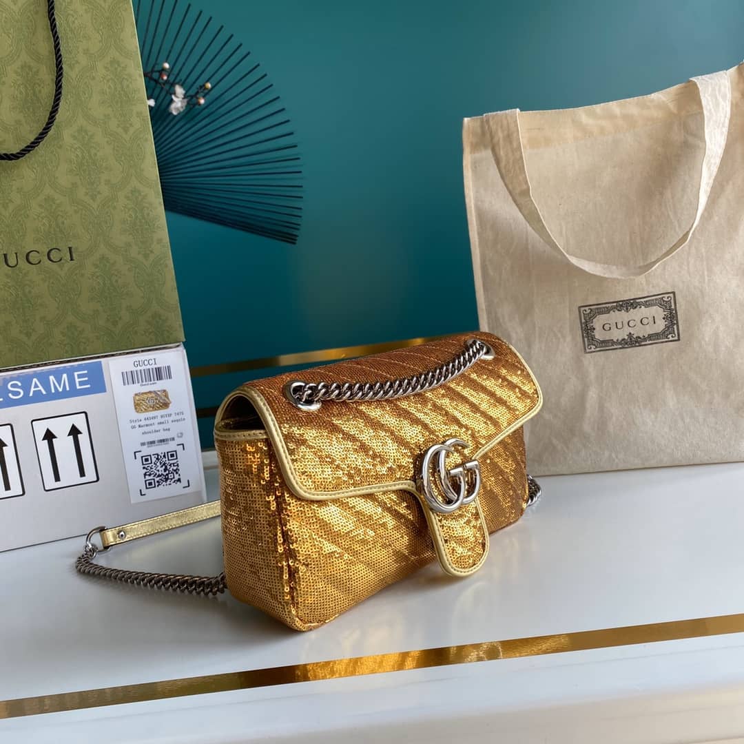 Best Replica Gucci Marmont GG Small matelassé Shoulder Bag Replica 443497 - Colareps
