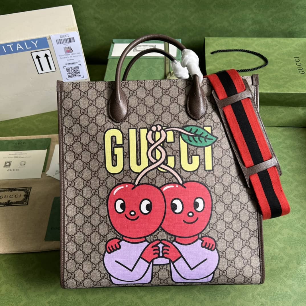 Best Replica Gucci Cherry Print Medium Tote 703264 Replica Bag - Colareps