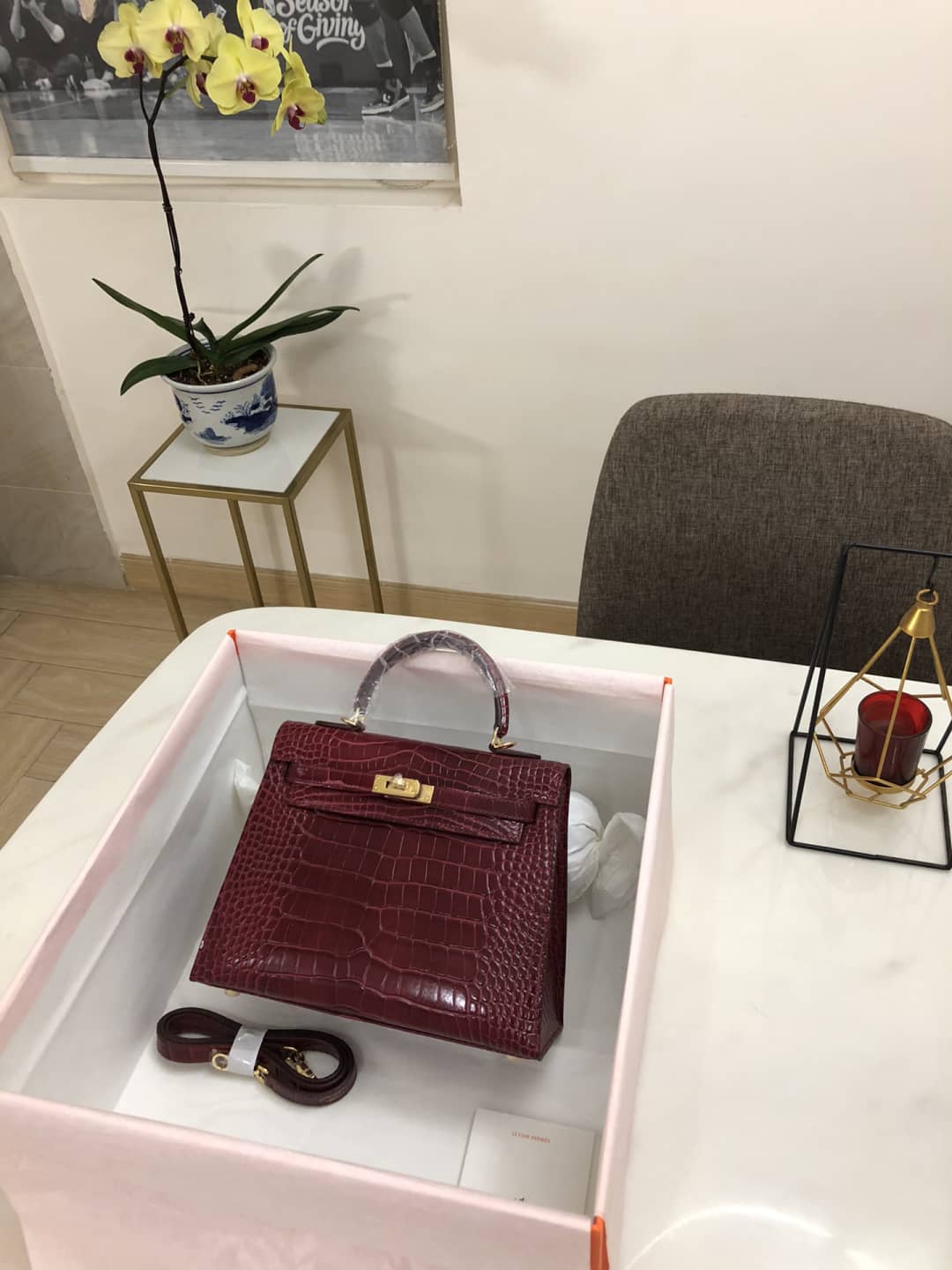 Best Replica Hermes Kelly Dupe 25CM Crocodile Shiny Replica Bag - Colareps