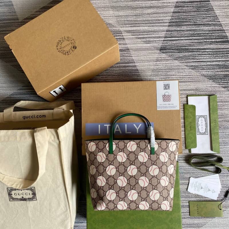 Best Replica Gucci Children GG Supreme Canvas Replica Tote Brown 410812 - Colareps