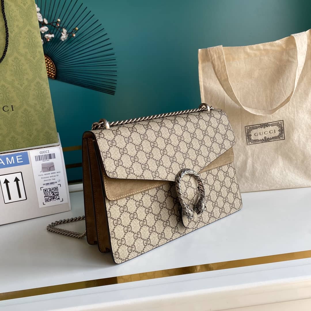 Best Replica Gucci Dionysus Supreme Monogram Chain Medium Shoulder Bag Replica 403348 - Colareps