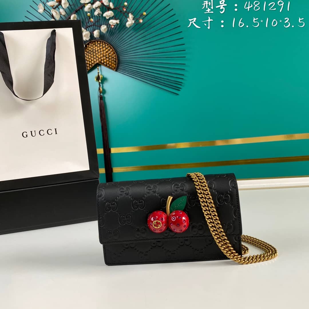 Best Replica Gucci Supreme GG Mini Bag With Cherries Replica 481291 - Colareps