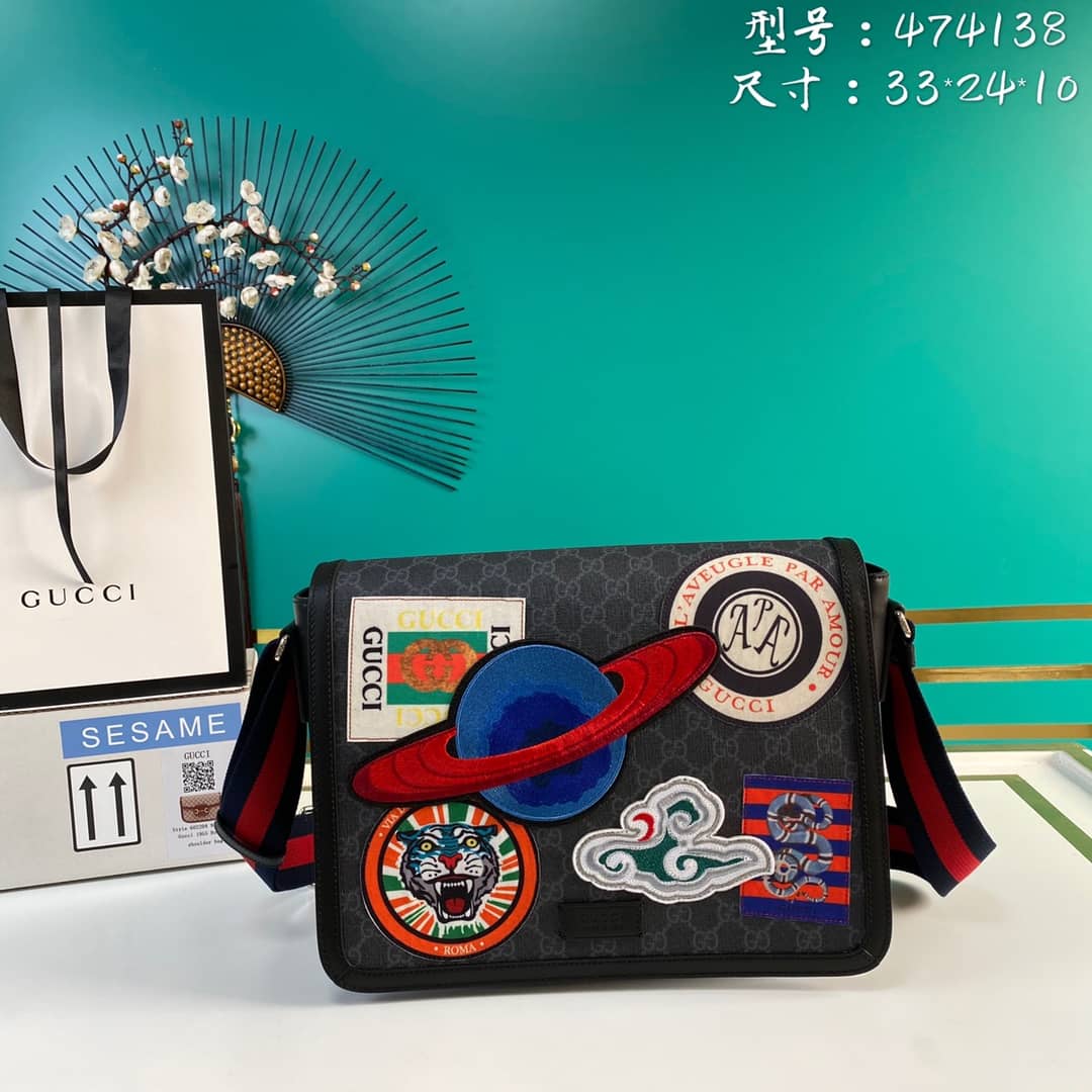 Best Replica Gucci Courier GG Supreme Shoulder Bag Replica 474138 - Colareps