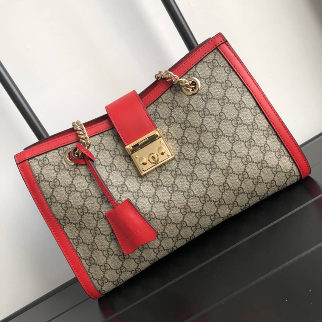 Best Replica Gucci Padlock Medium GG Supreme Shoulder Bag Replica Brown Red 479197 - Colareps