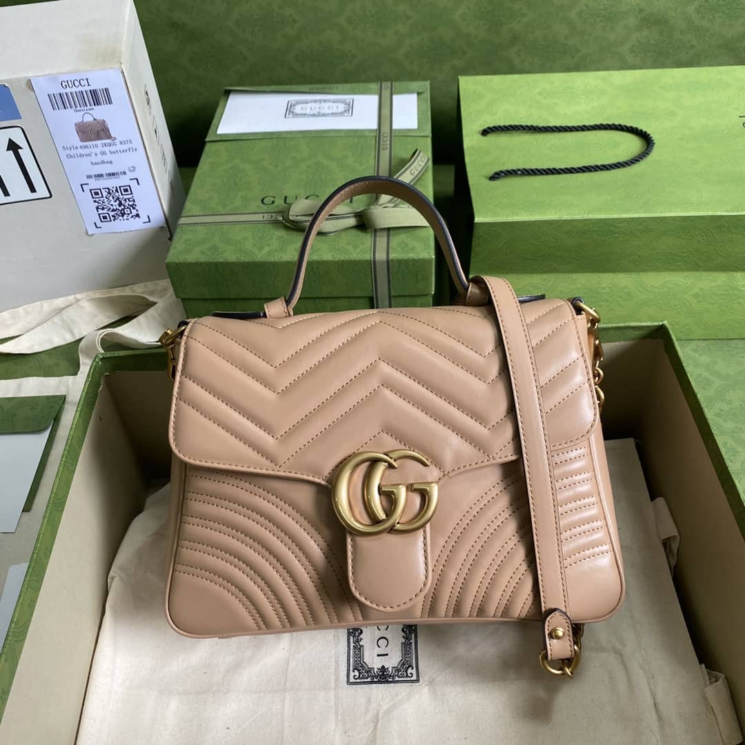Best Replica Gucci Crossbody Dupe GG Marmont Small Top Handle  498110 - Colareps