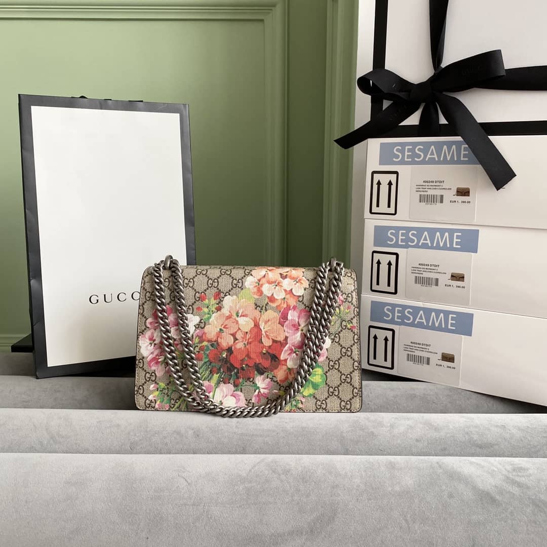 Best Replica Gucci GG Supreme Dionysus Chain Replica Shoulder Bag Brown 400249 - Colareps