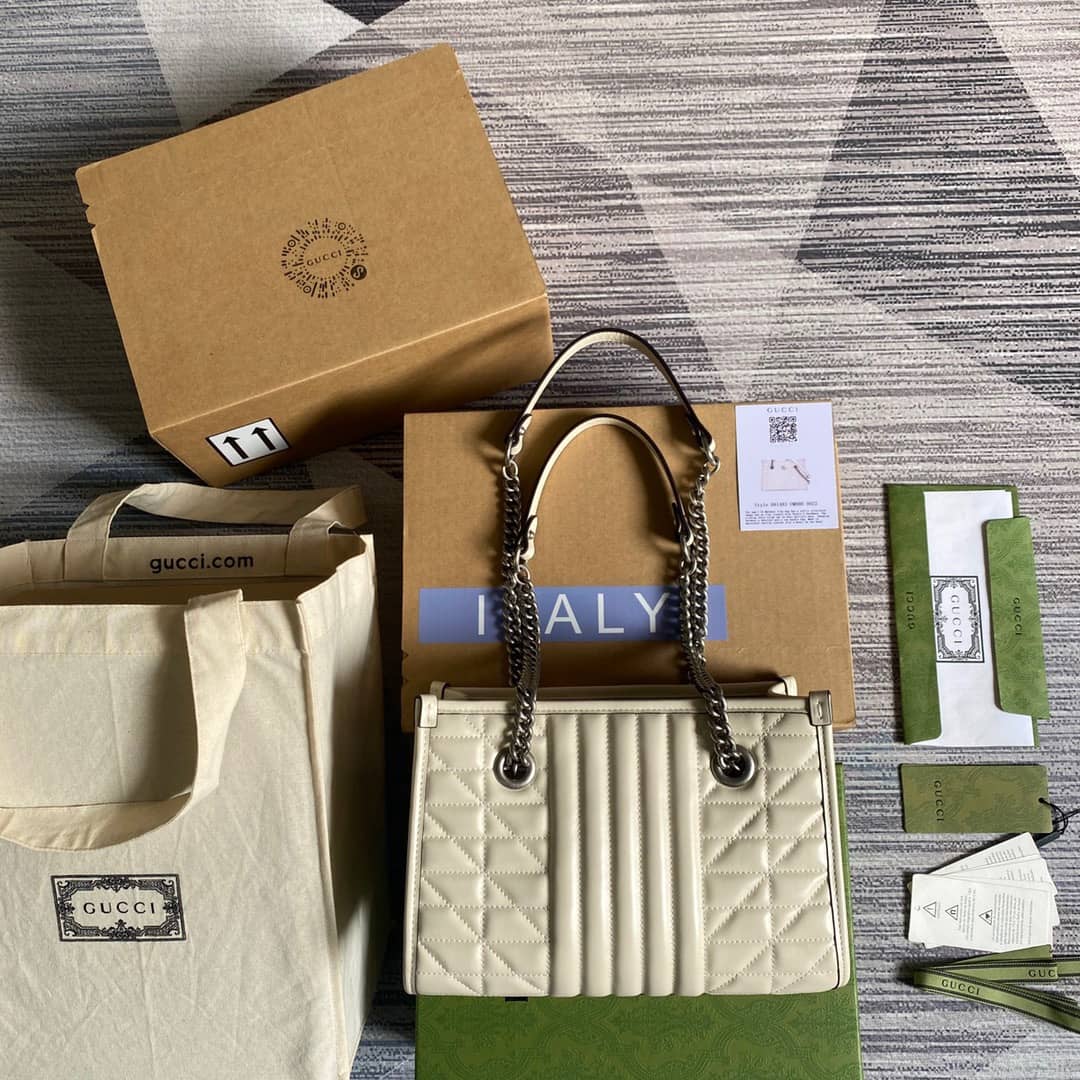Best Replica Gucci GG Marmont Small Tote Bag Replica White 681483 - Colareps