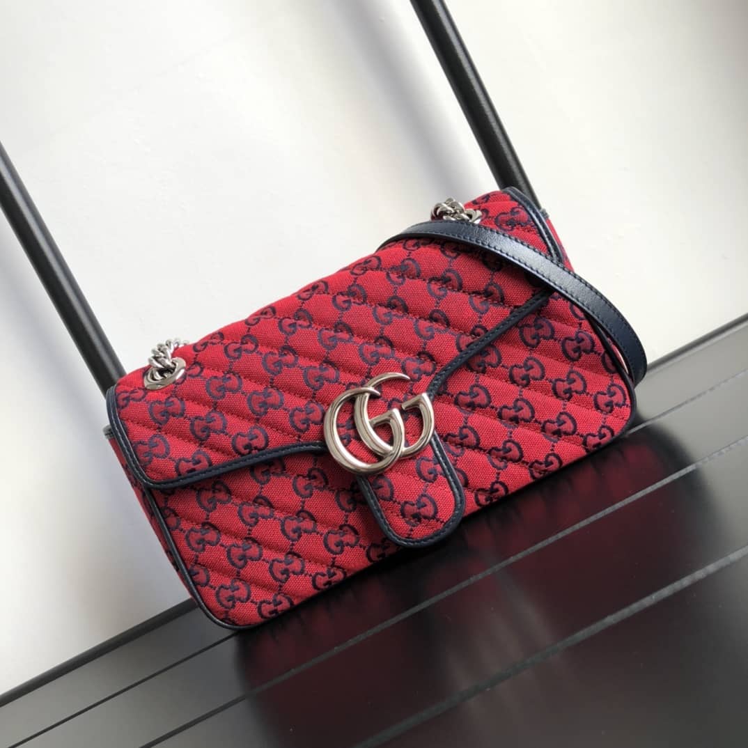 Best Replica Gucci GG Marmont Matelasse Shoulder Bag Replica Red 443497 - Colareps