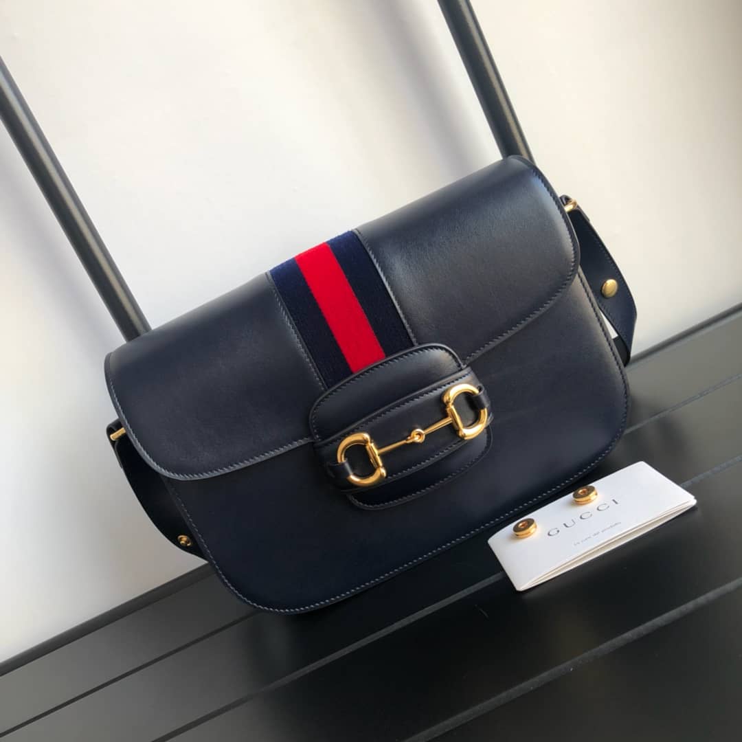 Best Replica Gucci Horsebit 1955 Shoulder Bag Replica Blue 602204 - Colareps