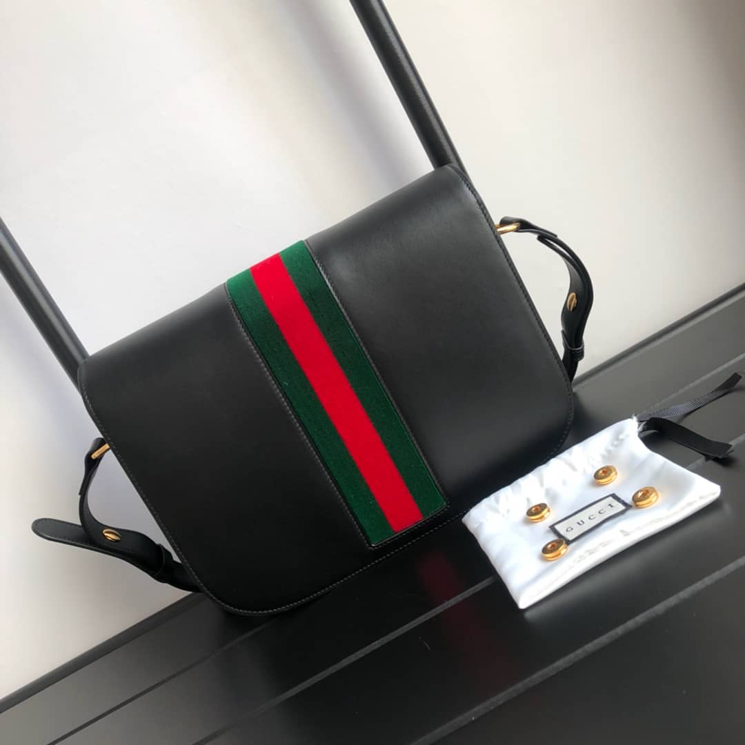 Best Replica Gucci Horsebit 1955 Shoulder Bag Replica Black 602204 - Colareps