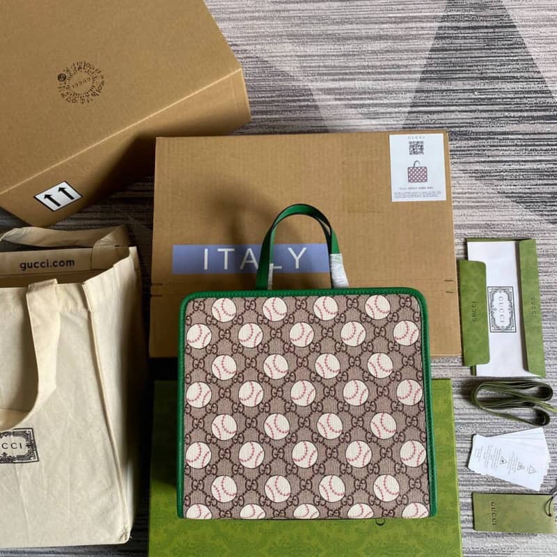 Best Replica Gucci GG Supreme Kids Girl Tote Replica Green 605614 - Colareps