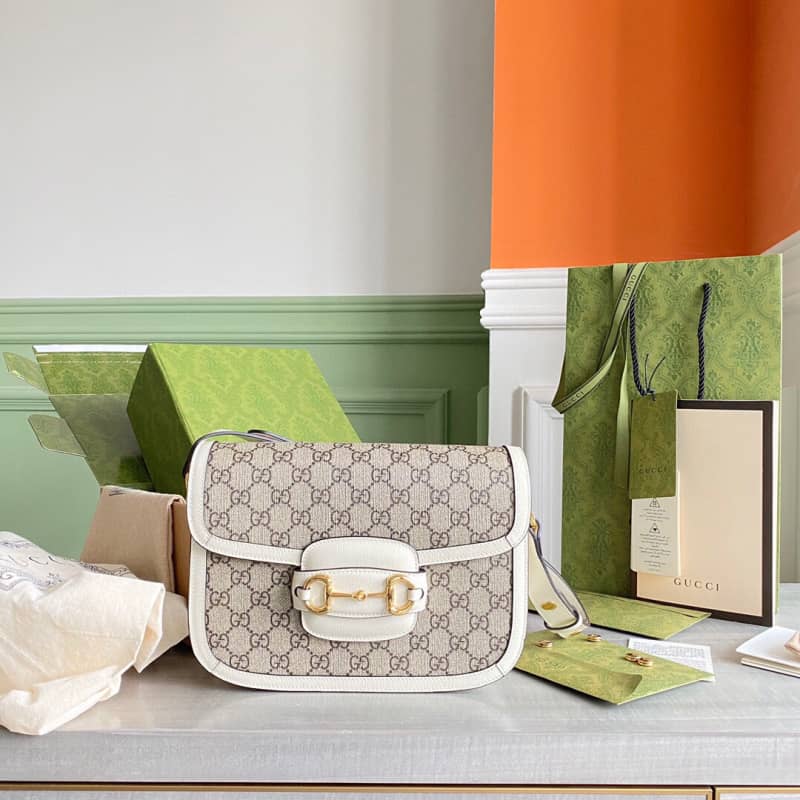 Best Replica Gucci Horsebit 1955 Shoulder Bag Replica Gray 602204 - Colareps