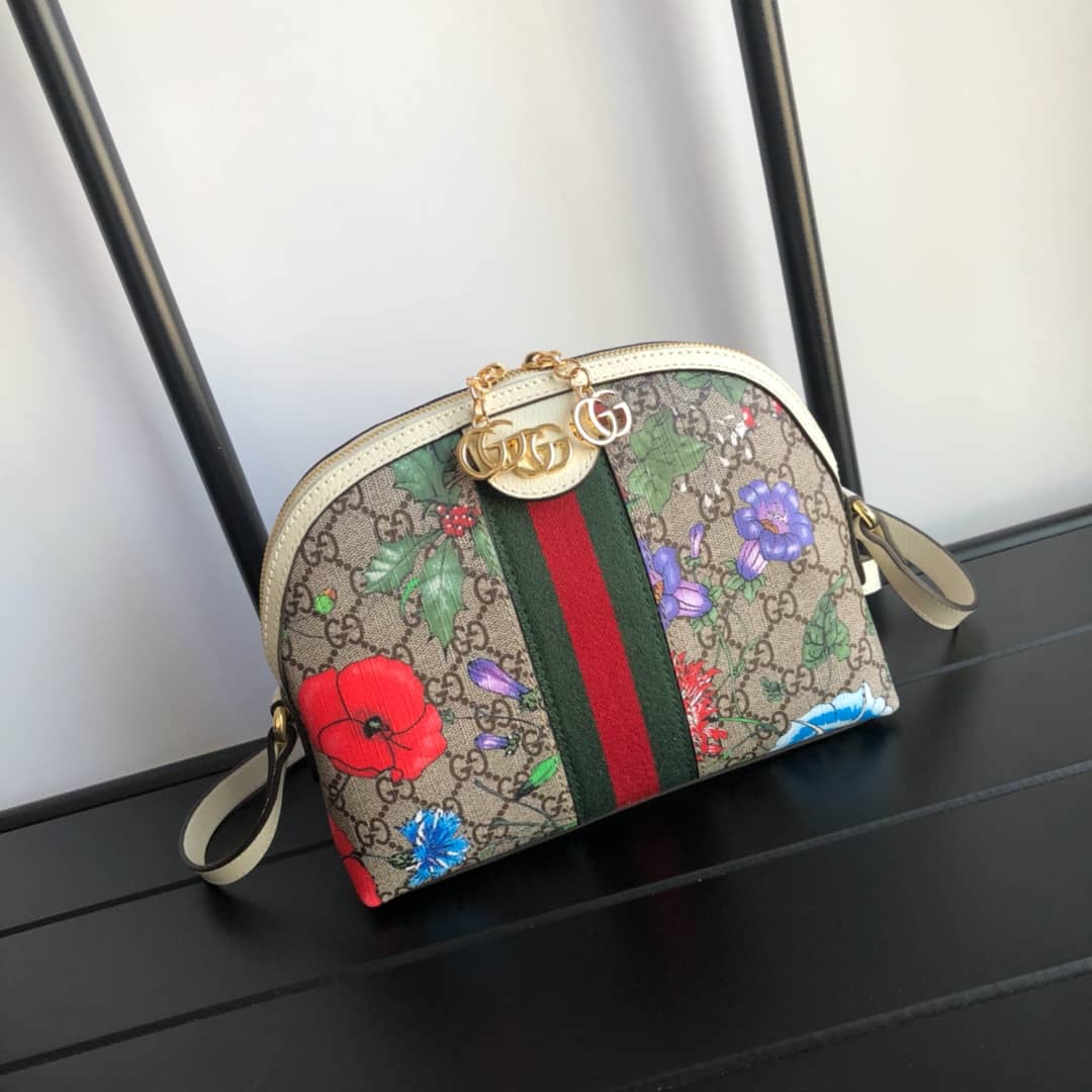 Best Replica Gucci GG Supreme Ophidia Small Rounded Top Shoulder Bag Replica White 499621 - Colareps