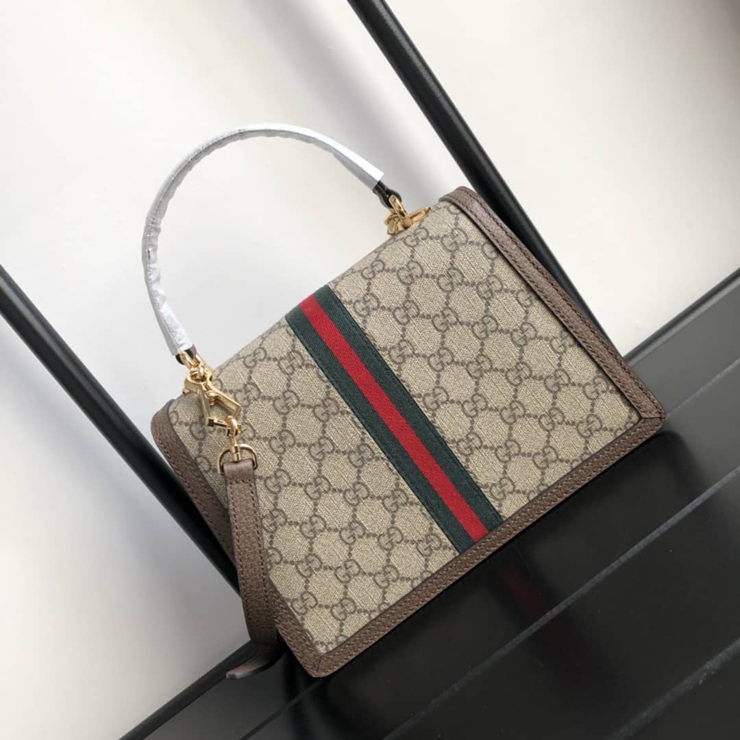 Best Replica Gucci Ophidia Small Top Handle Bag Replica Brown 651055 - Colareps