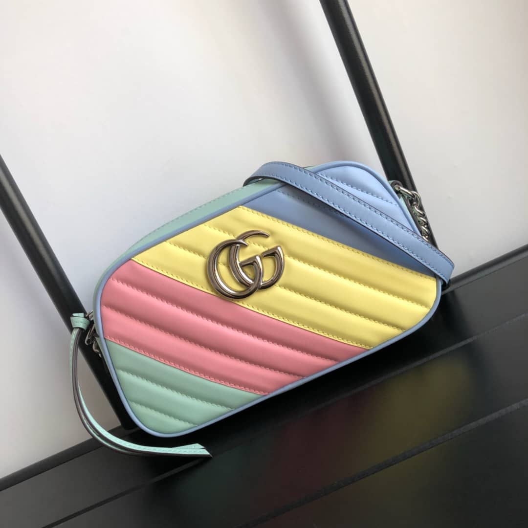Best Replica Gucci GG Marmont Small Shoulder Handbag Camera Bag Replica Colorful 447632 - Colareps