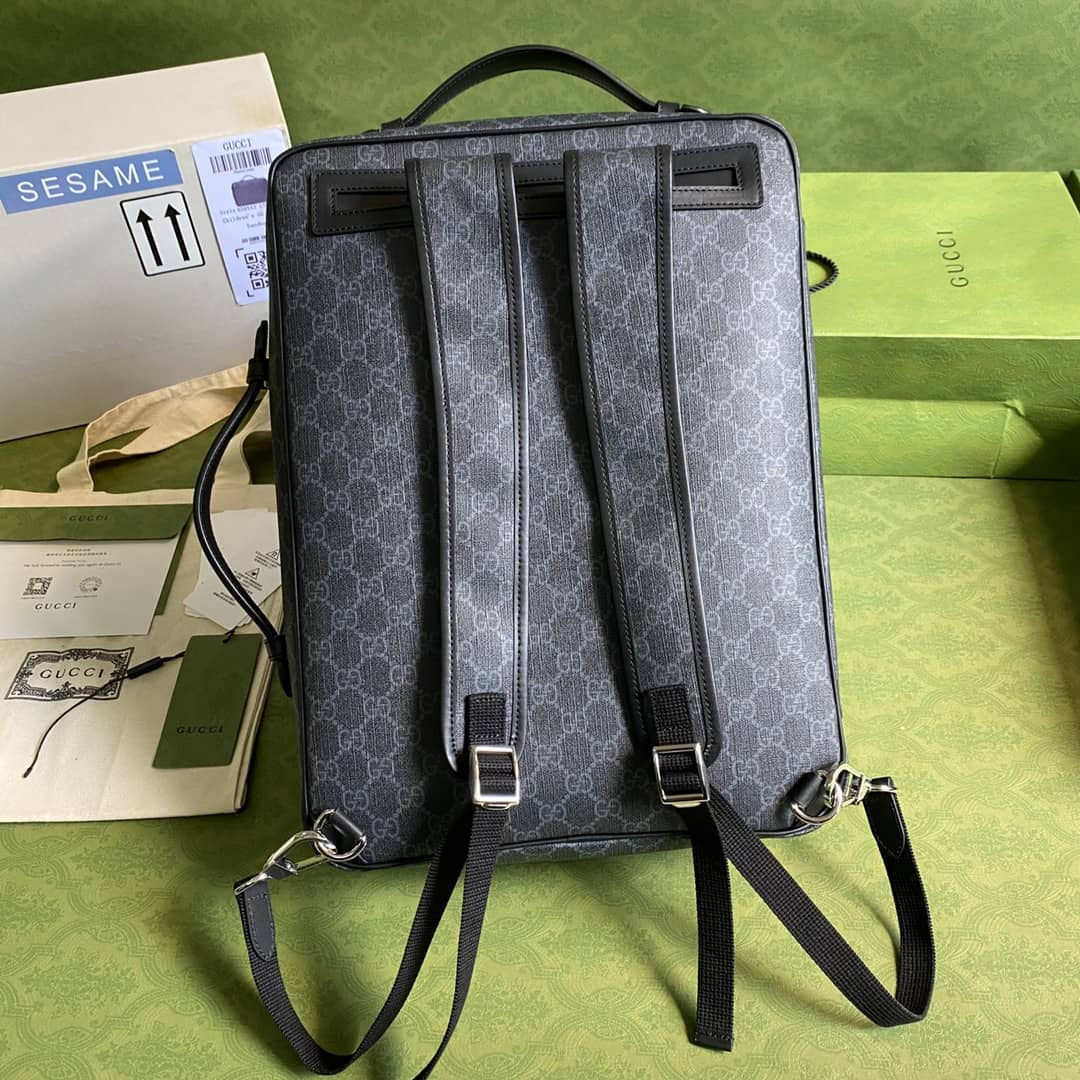 Best Replica Gucci Mens GG Supreme Canvas Briefcase Backpack Replica 658543 - Colareps