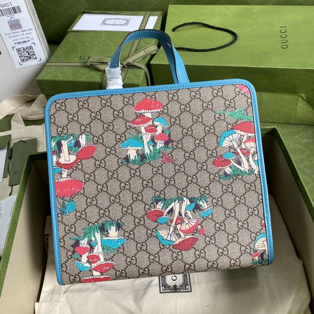 Best Replica Gucci Children Mushroom Print 605614 Replica Tote Bag - Colareps