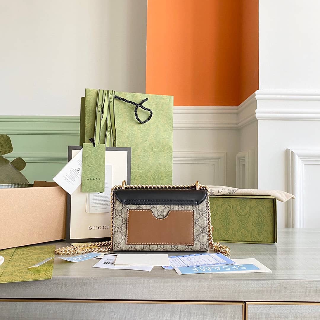 Best Replica Gucci Padlock Small GG Chain Shoulder Bag Replica Black 409487 - Colareps