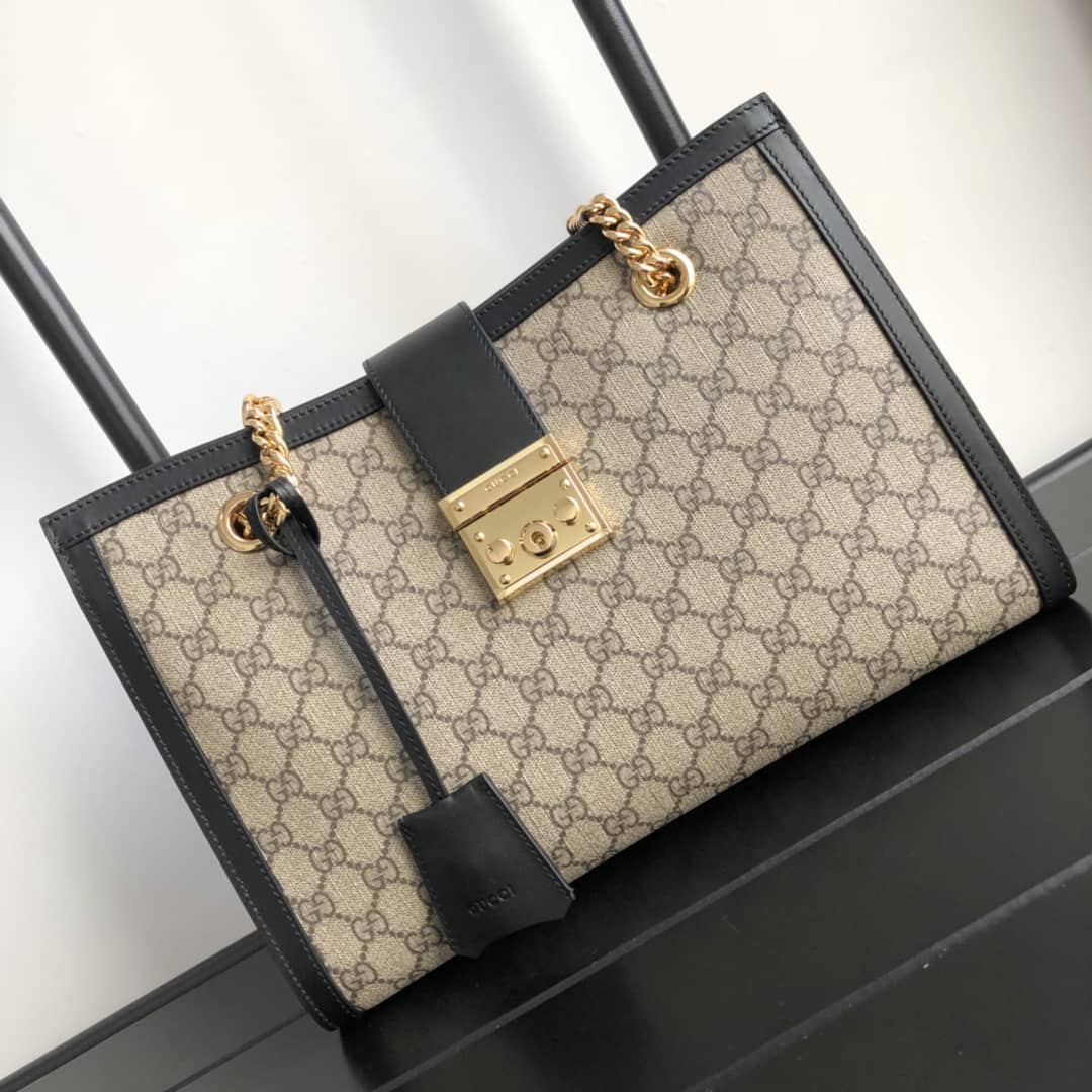 Best Replica Gucci Padlock Medium GG Supreme Shoulder Bag Replica Brown Black 479197 - Colareps