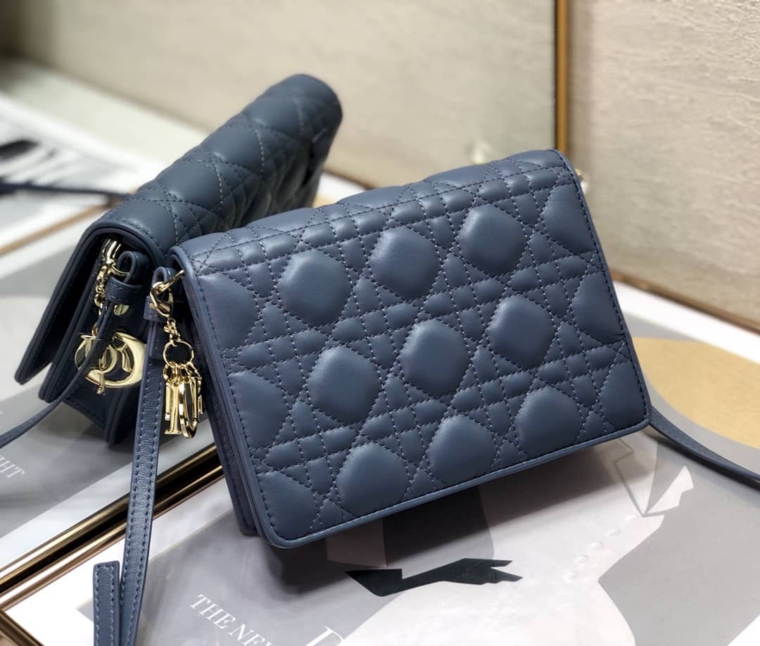 Best Replica Lady Dior Dupe Cannage Calfskin Pouch - Colareps