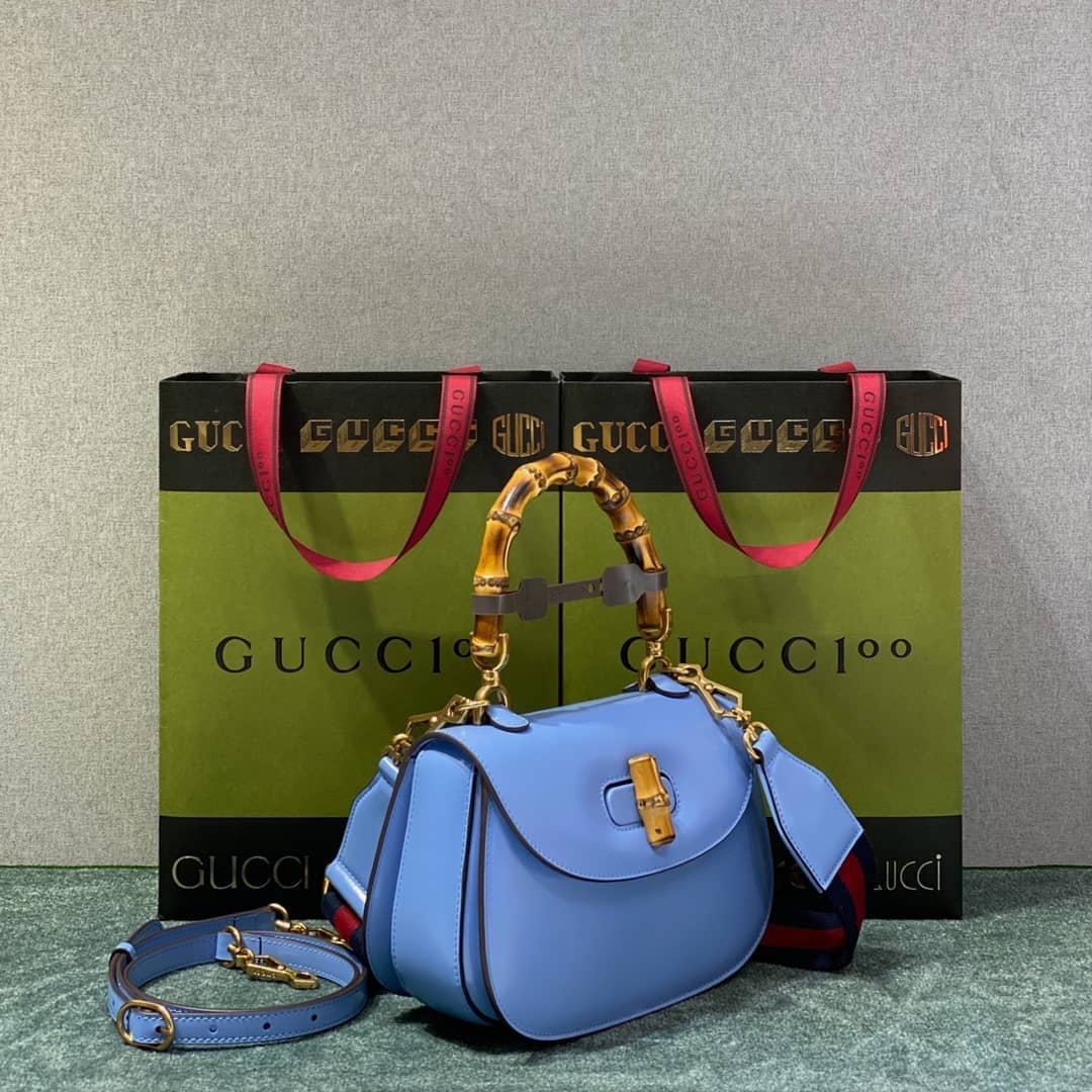 Best Replica Gucci Bamboo 1947 Small Top Handle Bag 675797 Blue 675797 Replica - Colareps