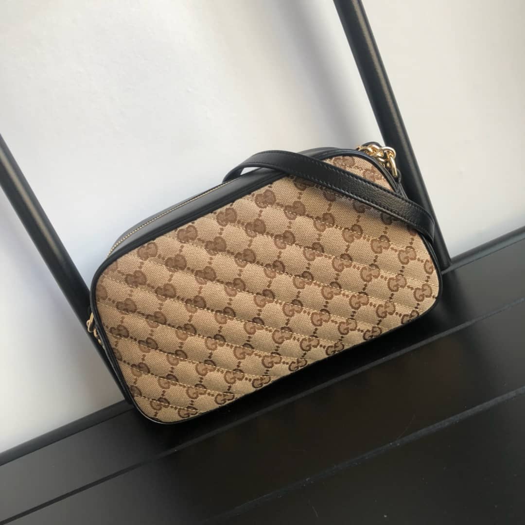 Best Replica Gucci GG Marmont Small Shoulder Handbag Camera Bag Replica Brown 447632 - Colareps