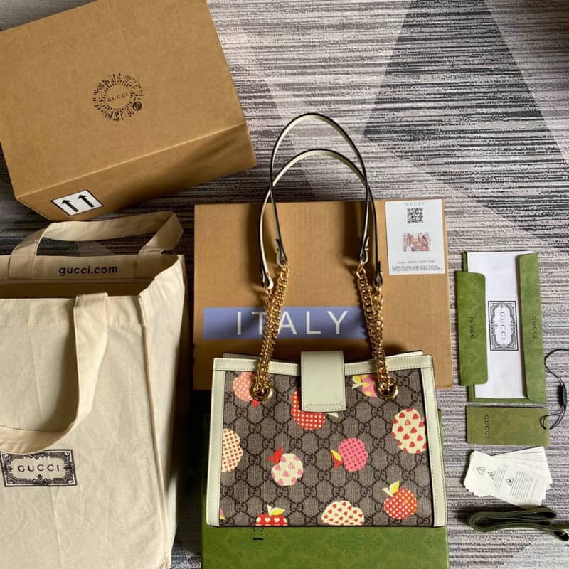 Best Replica Gucci Padlock Small GG Supreme Canvas Shoulder Bag Replica Brown 498156 - Colareps