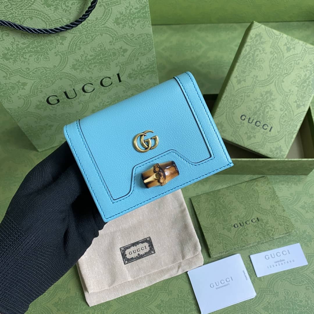 Best Replica Gucci Diana Leather Card Case Wallet Replica 658244 - Colareps
