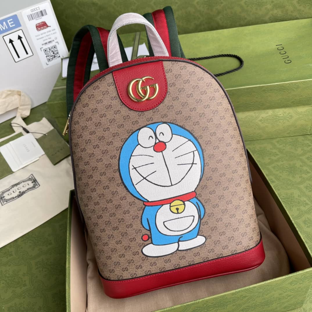 Best Replica Gucci Doraemon x Gucci Small GG Canvas Backpack Replica 647816 - Colareps