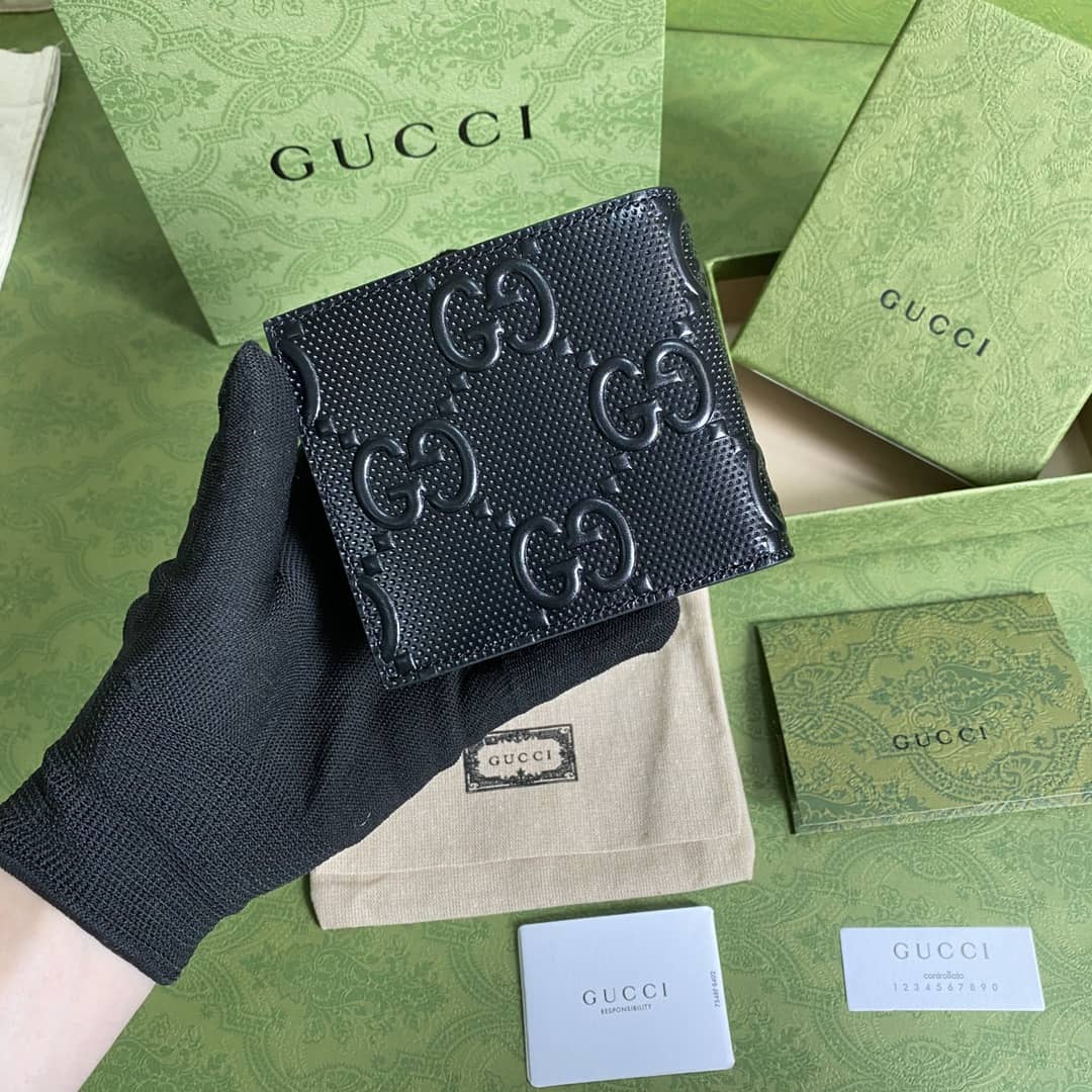 Best Replica Gucci GG Monogram Leather Folding Wallet Replica 625562 - Colareps