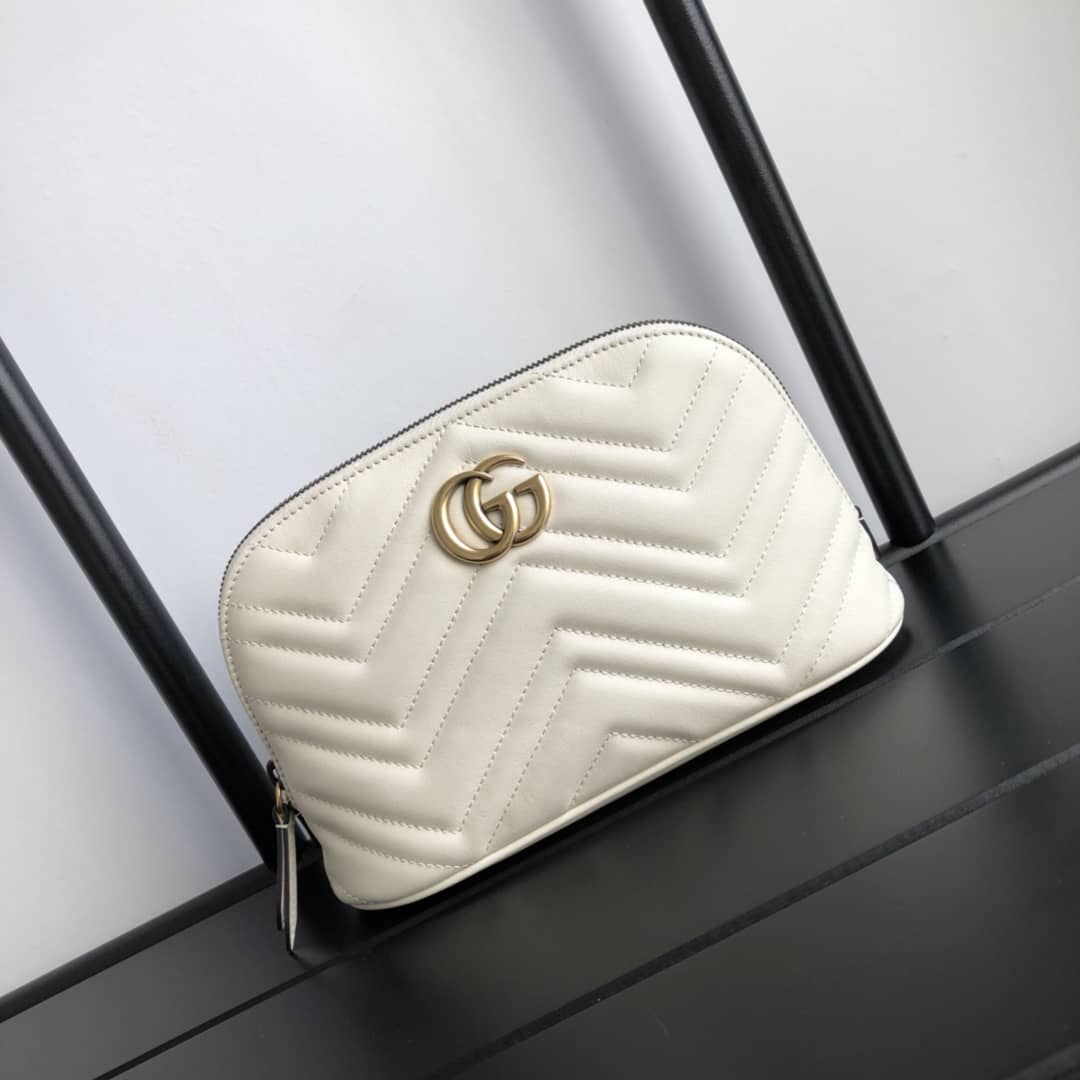 Best Replica Gucci GG Marmont Quilted Vanity Bag Replica White 625690 - Colareps