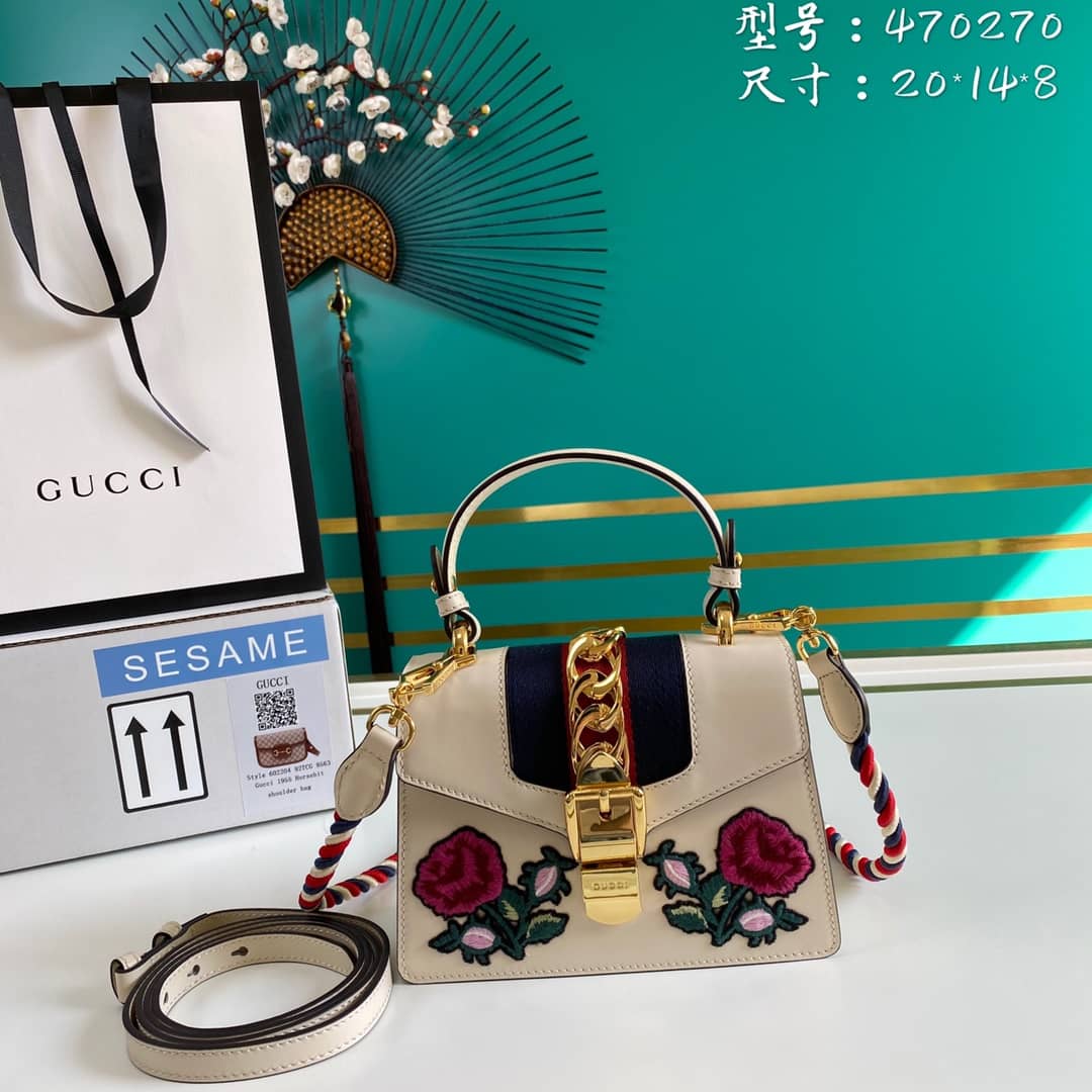Best Replica Gucci Womens Sylvie Leather Mini Bag Replica 470270 - Colareps