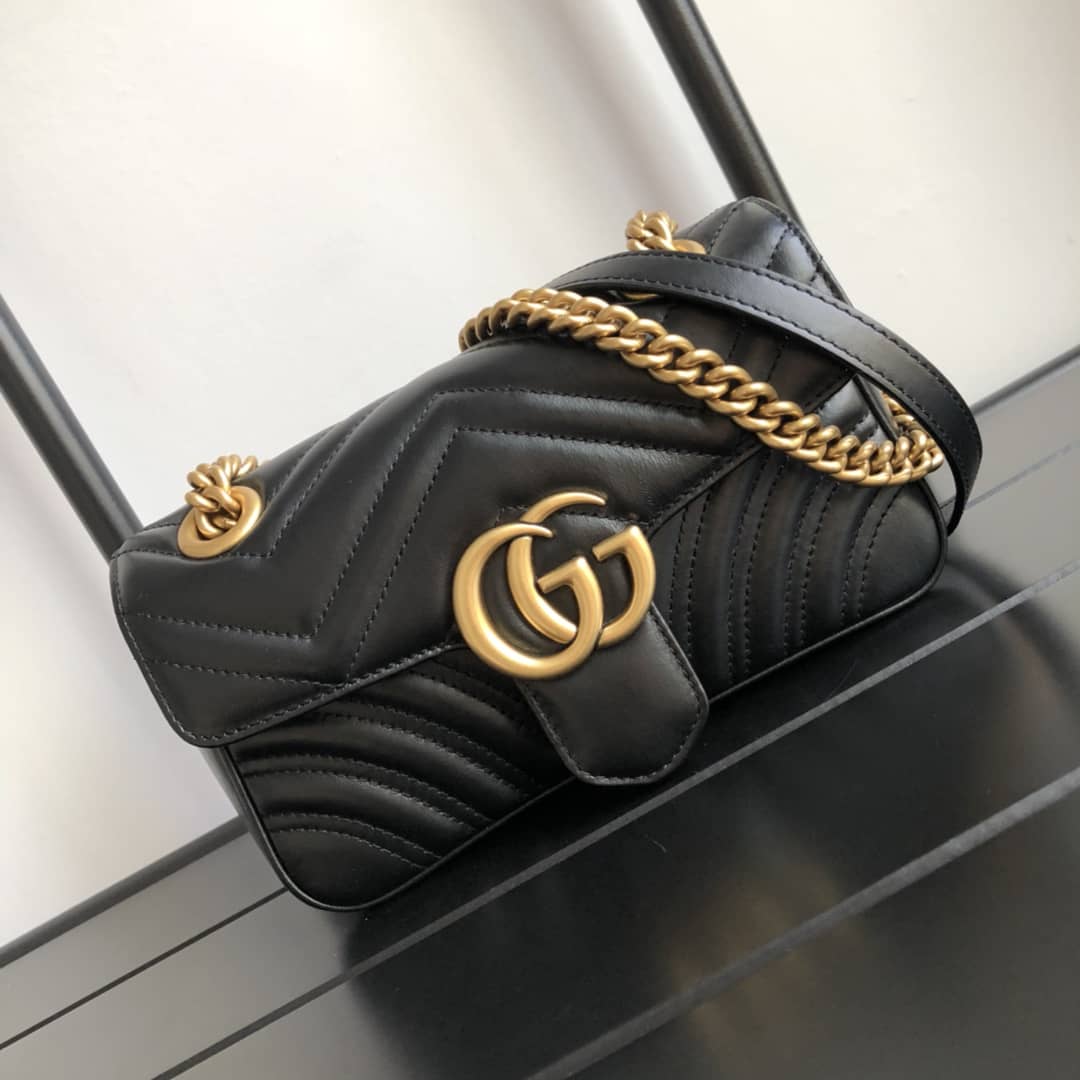 Best Replica Gucci GG Marmont Mini Matelasse Shoulder Bag Replica Yellow Red 446744 - Colareps