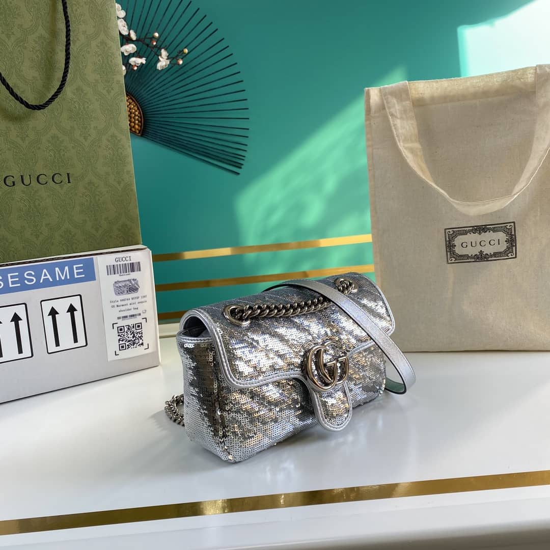 Best Replica Gucci Marmont GG Matelasse Leather Mini Shoulder Bag Replica 446744 - Colareps