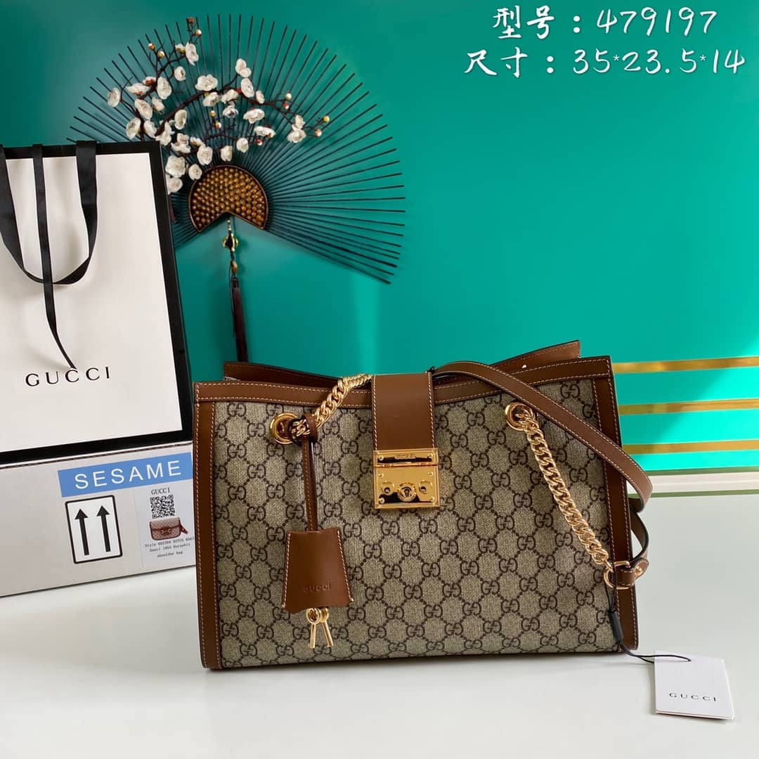 Best Replica Gucci Padlock GG Supreme Canvas Shoulder Bag Replica 479197 - Colareps