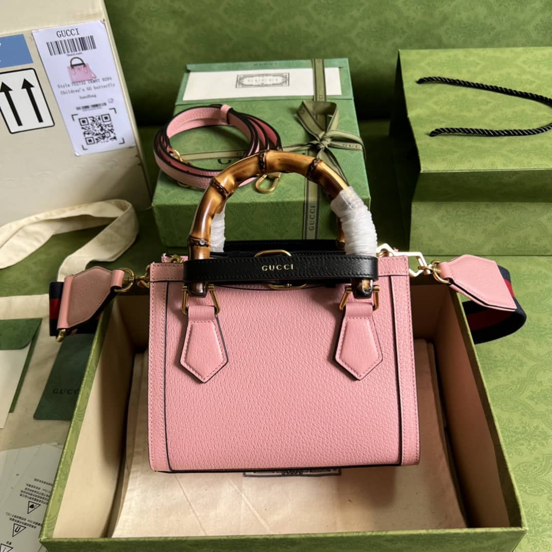 Best Replica Gucci Diana Mini Tote Pink 702732 Replica Bag - Colareps