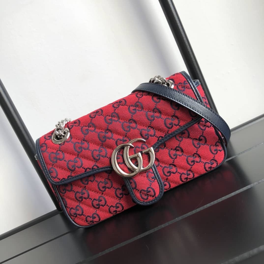Best Replica Gucci GG Marmont Mini Matelasse Shoulder Bag Replica Red 446744 - Colareps