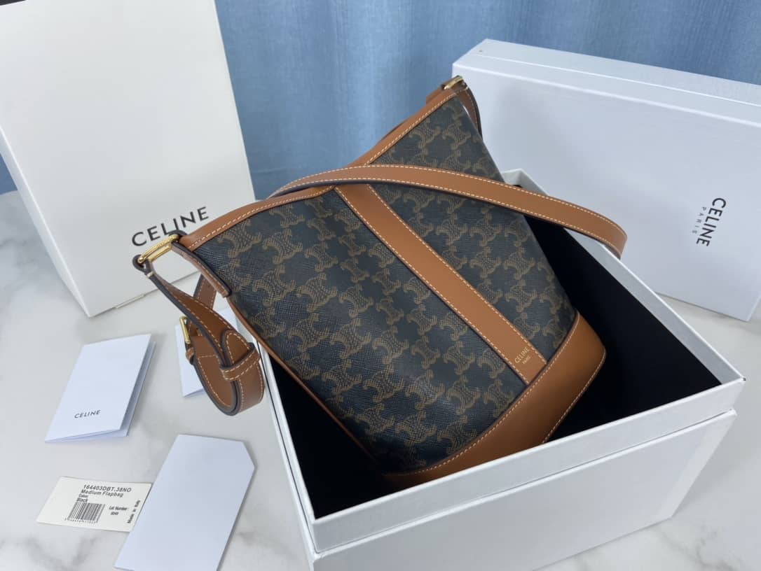 Best Replica Celine Teen Triomphe Canvas Replica Bucket Bag - Colareps