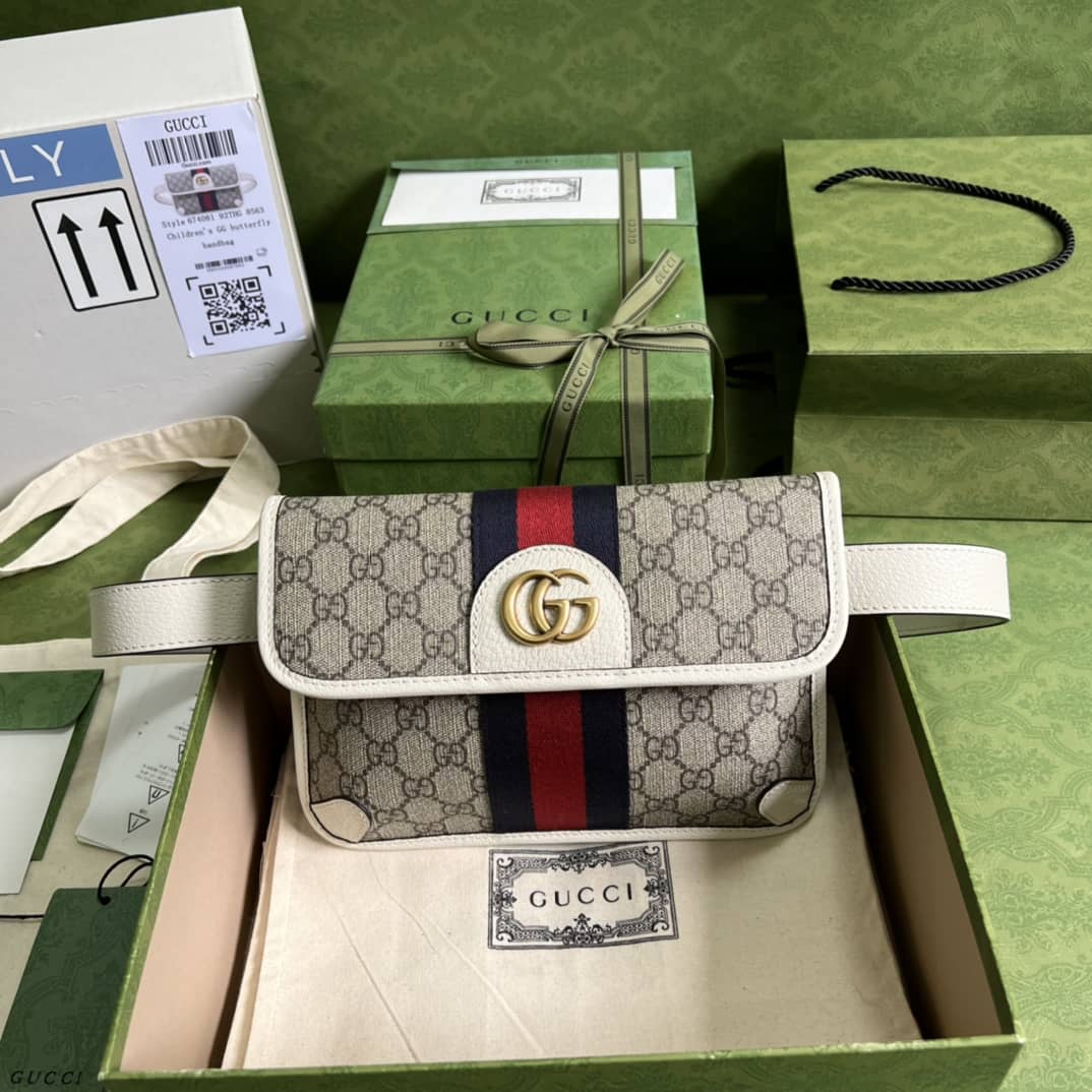 Best Replica Gucci Ophidia White 674081 Replica Belt Bag - Colareps