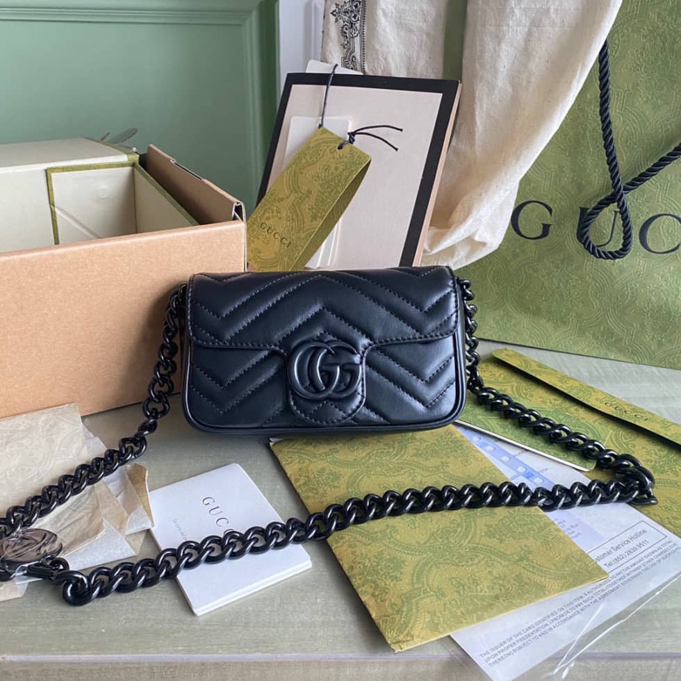Best Replica Gucci GG Marmont Quilting Super Mini 476433 Replica Crossbody Bag - Colareps