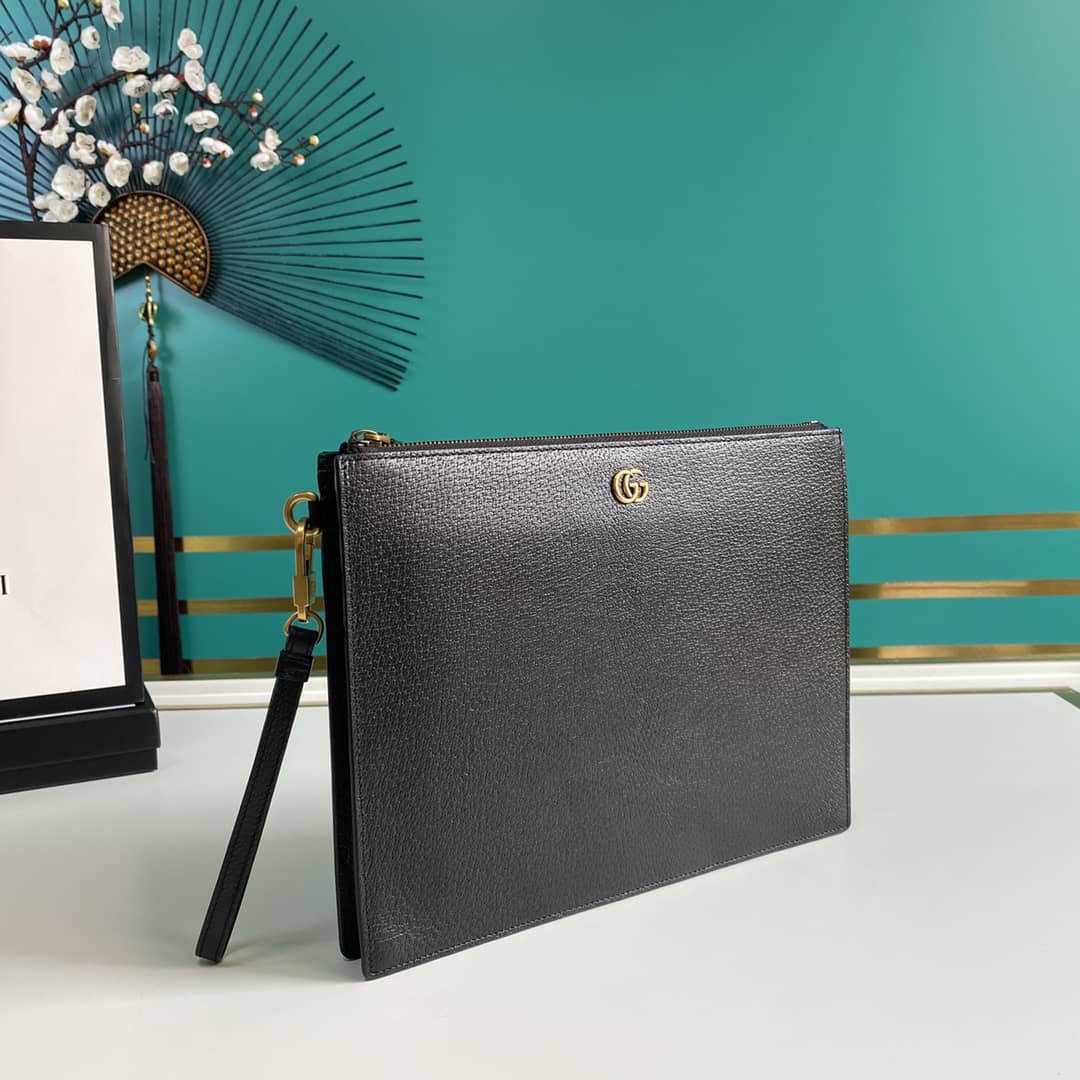 Best Replica Gucci Purse Dupes Marmont GG Leather Pouch 547077 - Colareps