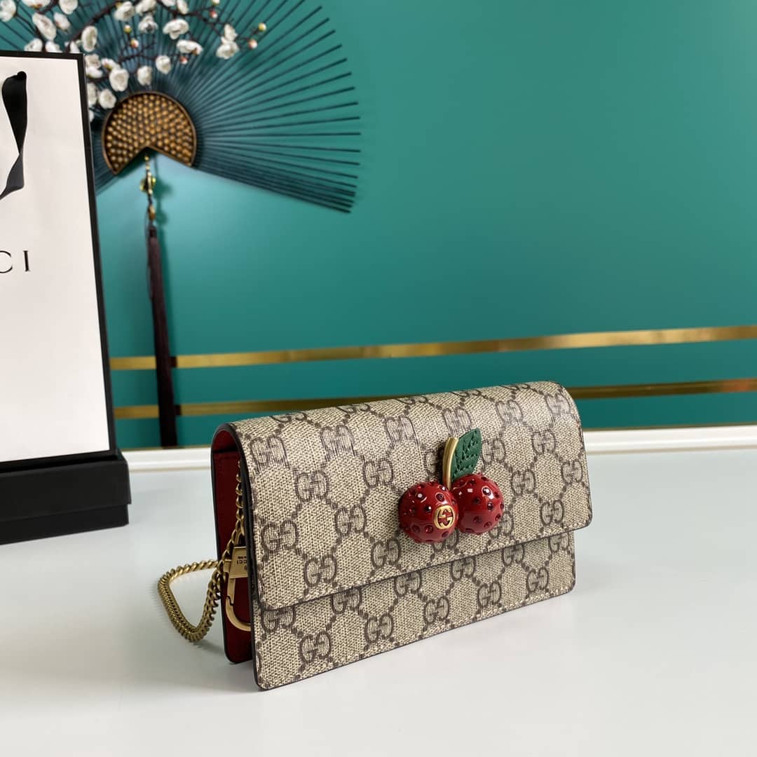 Best Replica Gucci Supreme GG Mini Bag With Cherries Replica 481291 - Colareps